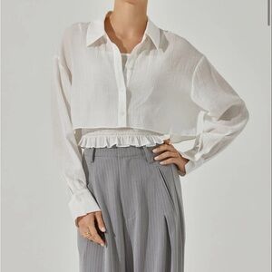 ASTR The Label Collared Shirt And Smocked Top Set
White / L - NWT + packaging